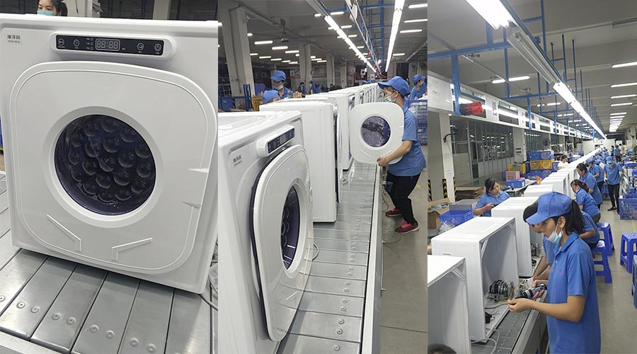 現場圖示！家用干衣機工廠生產線組成